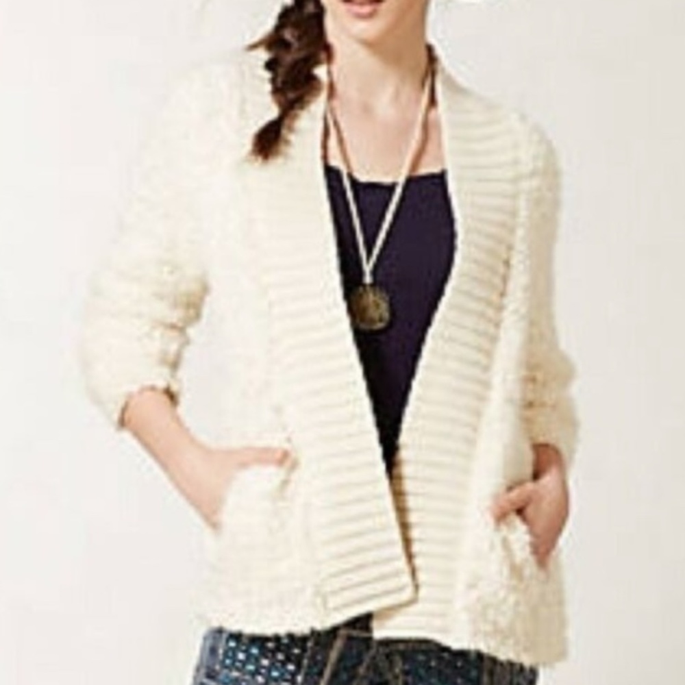 Anthropologie Sleeping on Snow Cream Cardigan